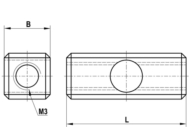 M3 2-way titanium cube XXT 180°, L 13mm, for ZEISS applications