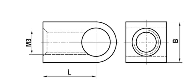 M3 1-way titanium cube XXT 90°, L 6.5mm, for ZEISS applications