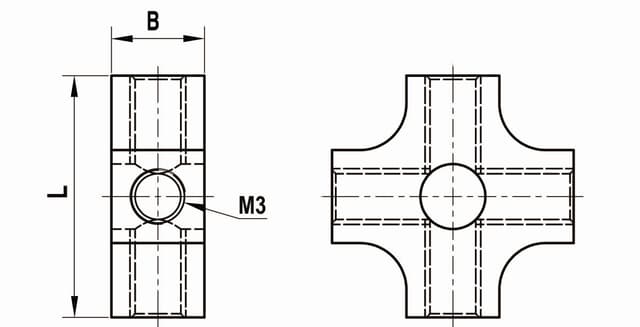 M3 titanium cube XXT star, L 13mm, for ZEISS applications