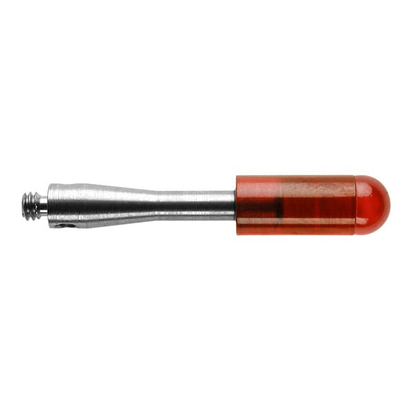 M2 Ø2 mm ruby spherically ended cylinder, stainless steel stem, L 21.2mm