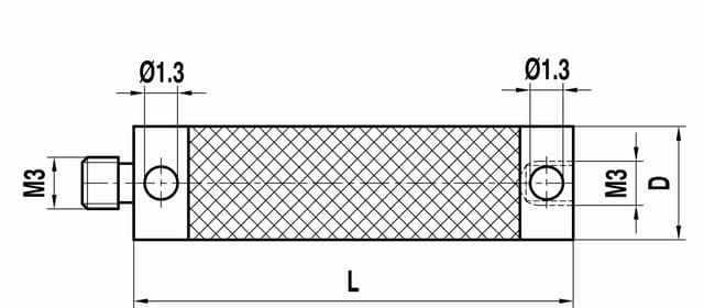 M3 carbon fibre stylus extension, L 100 mm, for ZEISS applications